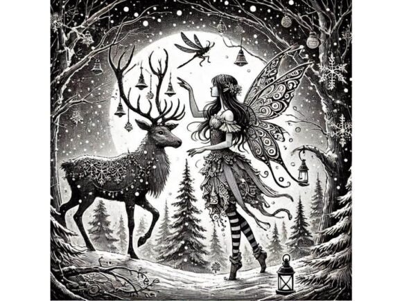A Detailed Ink Artwork of a Christmas Fa: A Seller’s Review