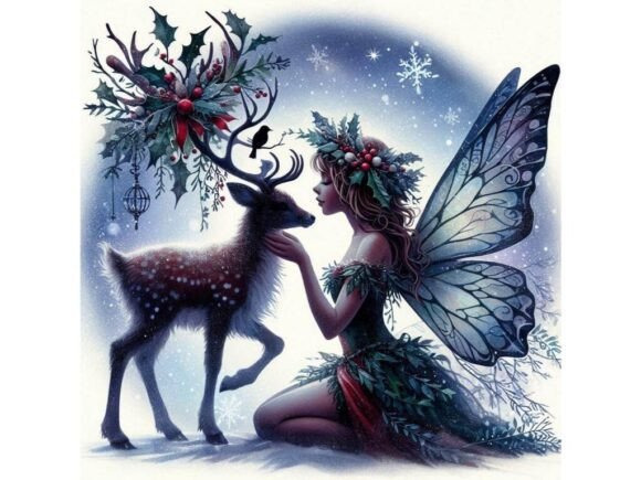 A Realistic Painting of a Christmas Fair: Illustrations for Editorial Use