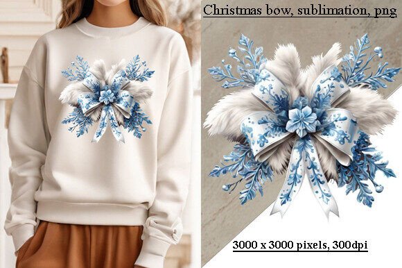 Blue Christmas Bow, Decor, Ornament: A Designer’s Review for Brand Illustrations