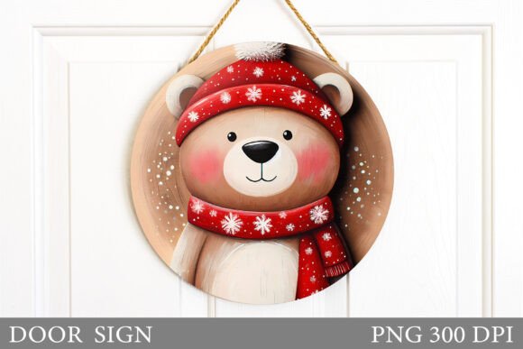 Christmas Bear Door Sign Design: A Brand Designer’s Review of Seasonal Illustrations