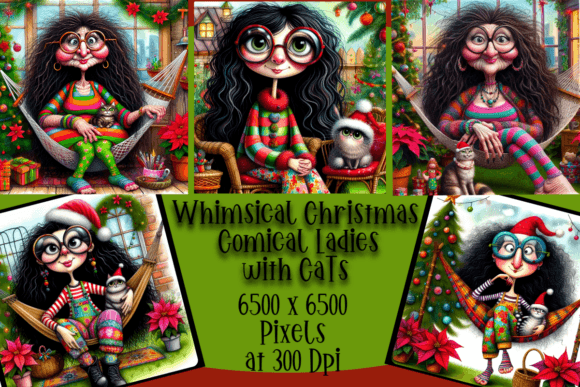 Christmas Comical Ladies with Cats: A Designer’s Review