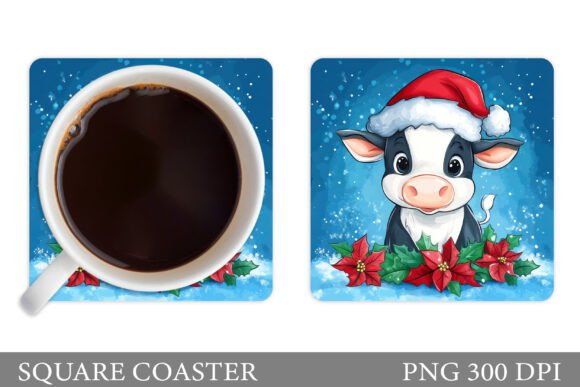 Christmas Cow Coaster Sublimation: A Crafter’s Review of the Illustrations