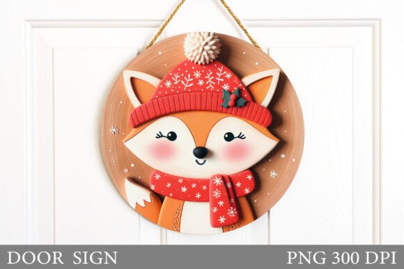 Christmas Fox Door Sign Sublimation: A Publisher’s Review of Illustrations for Seasonal Content