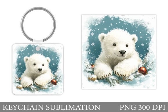 Christmas Polar Bear Keychain Design: A Seller’s Review of This Festive Illustrations Asset