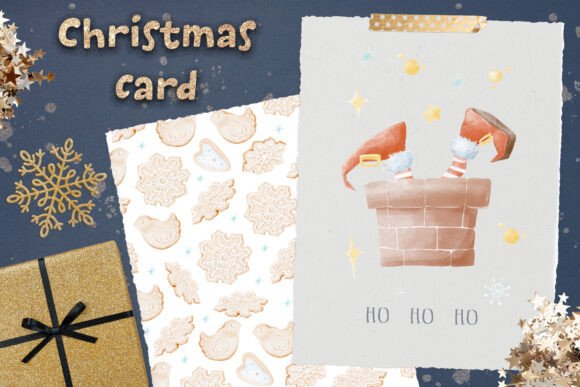Christmas Santa in the Chimney Postcard Review for Illustrations
