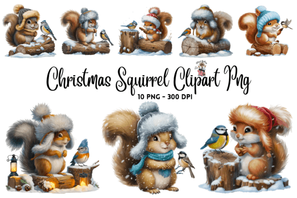 Christmas Squirrel Clipart PNG Bundle: A Designer’s Review for Illustrations