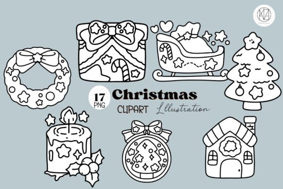 Cute Christmas Clipart – 17 Hand-Drawn Illustrations Review