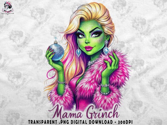 Glam Green Diva Christmas Illustrations Review