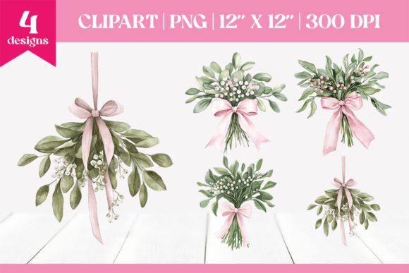 Pink Christmas Mistletoe Clipart Review