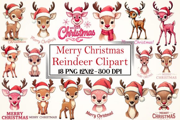 Reindeer Merry Christmas Clipart Review