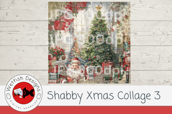 Shabby Christmas Collage 3: A Crafter’s Review of Illustrations for Seasonal Products