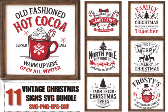 Vintage Christmas Signs SVG Bundle,Craft Illustrations Review